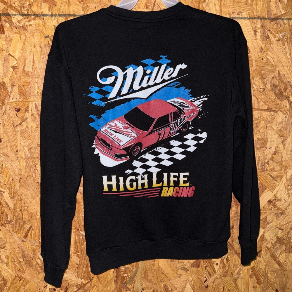 Miller‎ High Life Racing Car Graphic Sweatshirt Athleisure Sporty Loungewear M